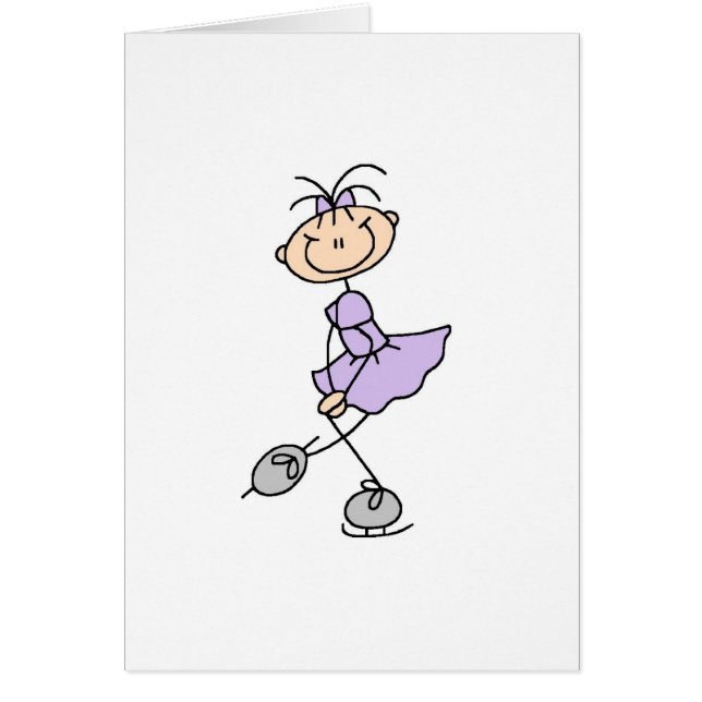 Fille de patineur de glace dans la carte lilas (Devant)