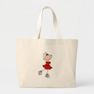Fille de patineur de glace dans le sac rouge