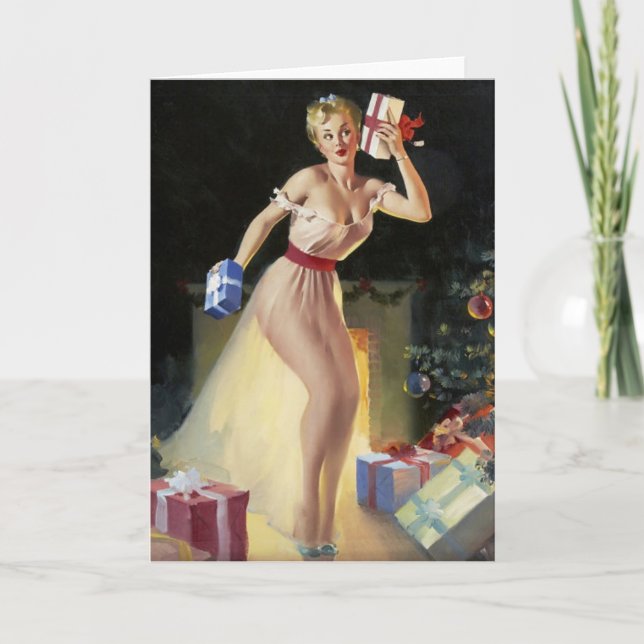 Fille de Pin- de Noël vérifiant la carte de (Devant)