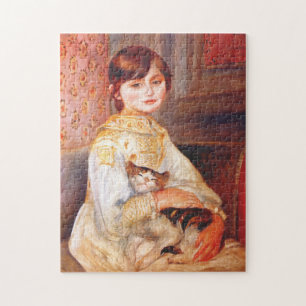 Fille de Renoir avec le puzzle de chat