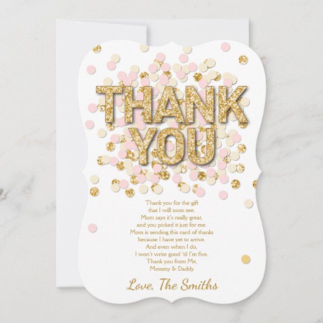 Fille de rose d'or de confettis de carte de (Devant)