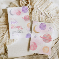Fille deux la lune Merci Cartes