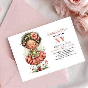 Fille élégante et féerique Invitations d'anniversa