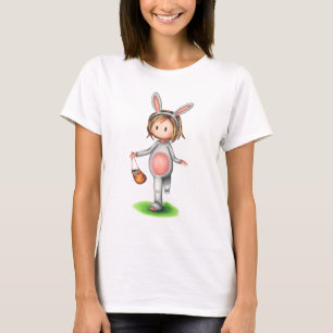 Fille en costume lapin T-shirt de Pâques