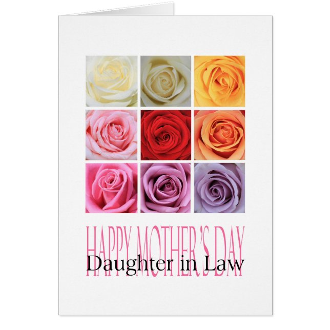 Fille en droit Bonne carte de rose de la fête des  (Devant)