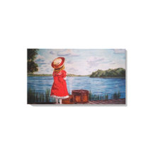 Fille en rouge - Impression sur toile tendue