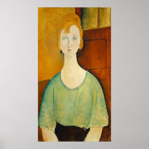 Fille en vert - Amedeo Modigliani Affiche d'art fi