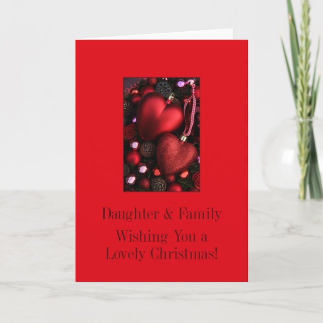 Fille et famille Joyeuse carte de Noël (Devant)