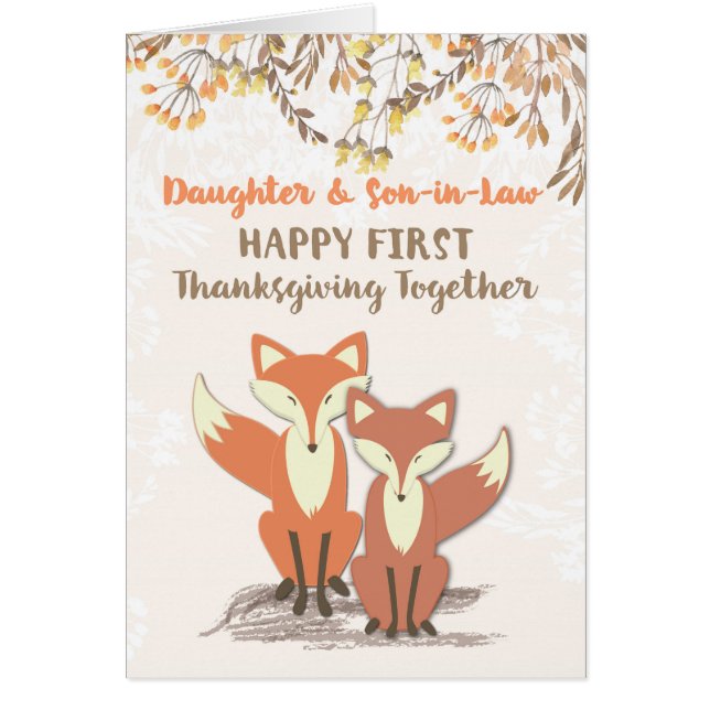 Fille et gendre mariés 1er Thanksgiving (Devant)