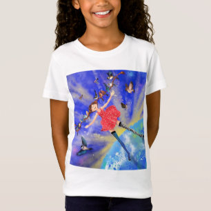 Fille et oiseaux T-shirt Printemps