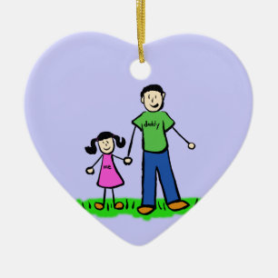 Fille et père Famille Ornements personnalisés