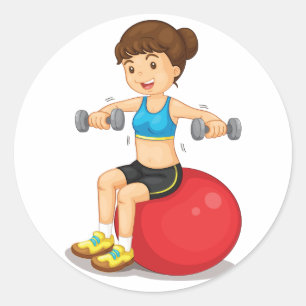 Fille Exercice Avec Stickers Poids