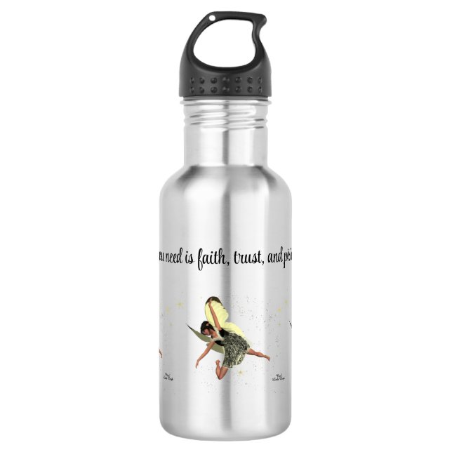 Fille Fée Avec Ailes Jaunes Bouteille D'Eau (Devant)