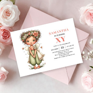 Fille Fée Capricieuse 9e Anniversaire Invitations 