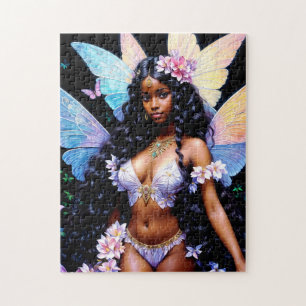 Fille Fée Noire Puzzle de Nuit