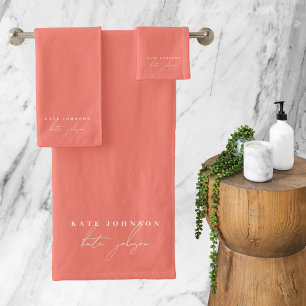 Fille Feminine Coral Signature Script Monogramme