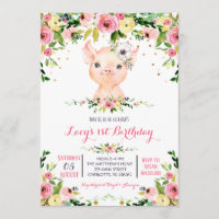 fille ferme porc invitation d'anniversaire
