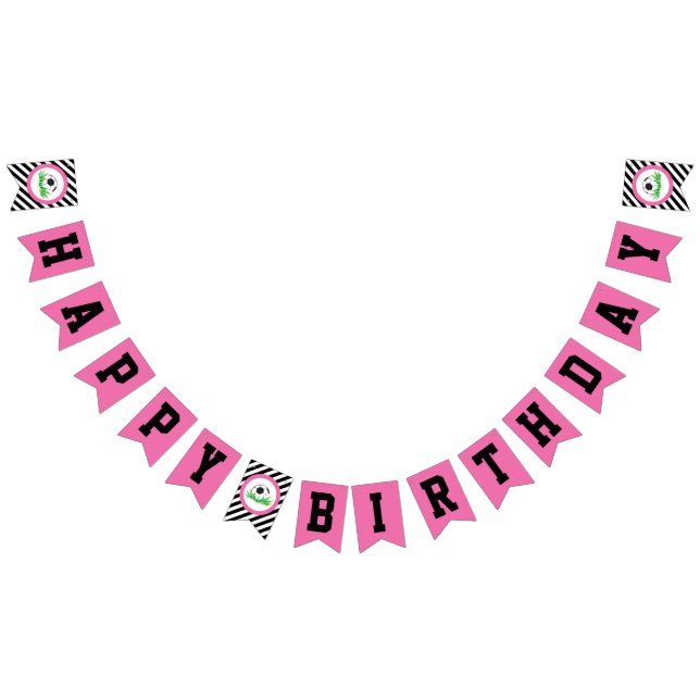 Fille Football Anniversaire Fête Pennant Bannière (Tout)