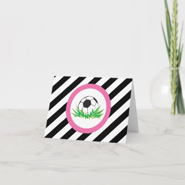 Fille Football Anniversaire Merci Cartes de notes (Devant)