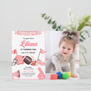 Fille Football Premier Anniversaire Invitation Ave