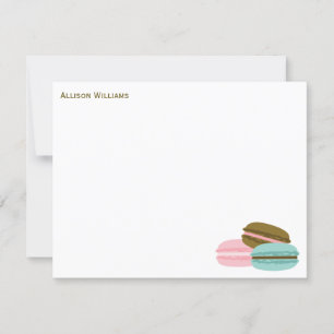 Fille Française Macarons Merci Cartes de Notes