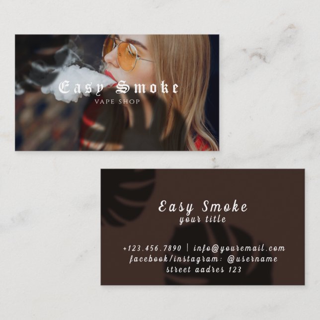 Fille Fumer Vape Carte de visite (Devant / Derrière)