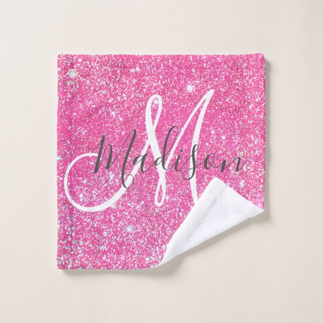 Fille Glam Hot rose Parties scintillant étincelles (Gant de toilette)