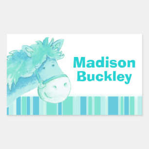 Fille id nom complet aqua pony cheval autocollant