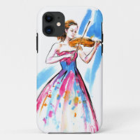 Fille jouant au violon coque iphone