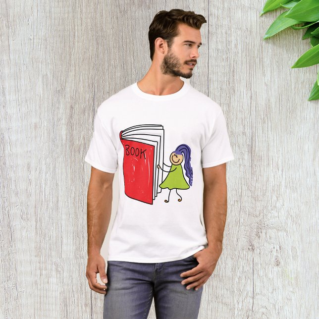 Fille Lire Un Livre Mens T-Shirt (Créateur téléchargé)