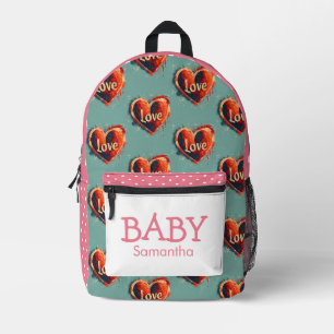 Fille Love Hearts thème Sac à dos imprimé