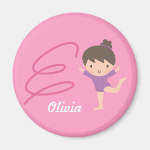 Fille mignonne de gymnaste et aimant personnalisé