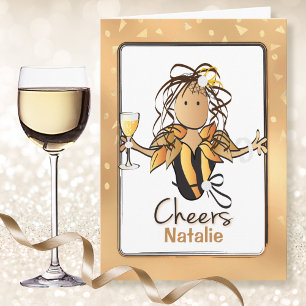 Fille mousseuse glam n'importe quel âge carte d'an