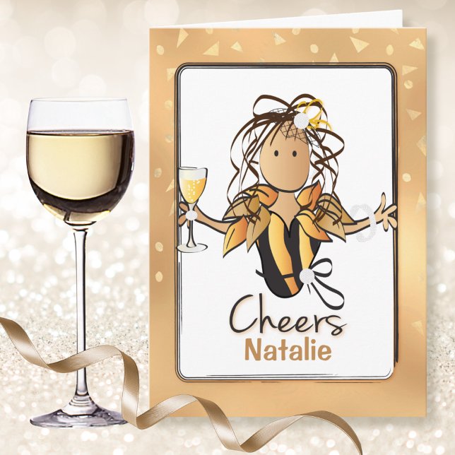 Fille mousseuse glam n'importe quel âge carte d'an (Créateur téléchargé)