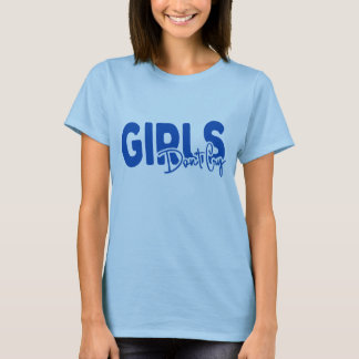 Fille Ne pleure pas typographie blanc bleu T-shirt
