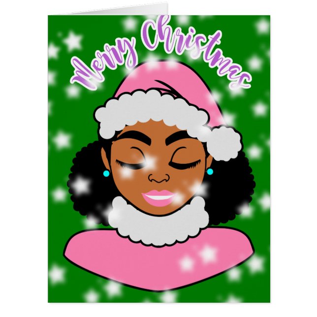 Fille noire Afro en Noël des Fêtes de neige (Devant)