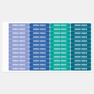 Fille nom étiquette étanche, sirène couleurs de l'