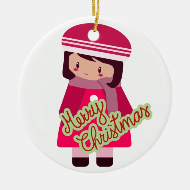 Fille ou garçon Joyeux ornement de Noël (Devant)
