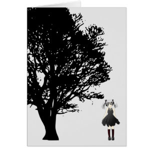 Fille par l'arbre