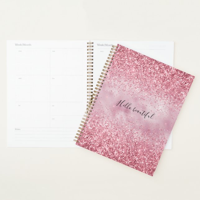 Fille Parties scintillant de verre rose brillant (Devant avec enveloppe)