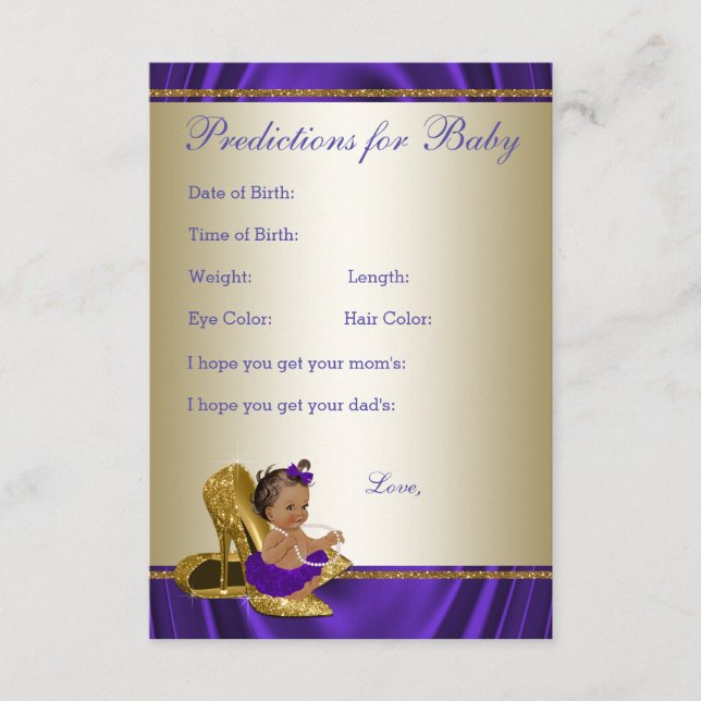 Fille Prédictions et cartes de conseil Baby shower (Devant)