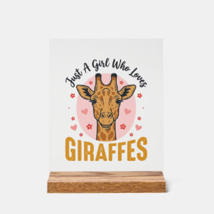 Fille qui aime les girafes Design de gravure vinta