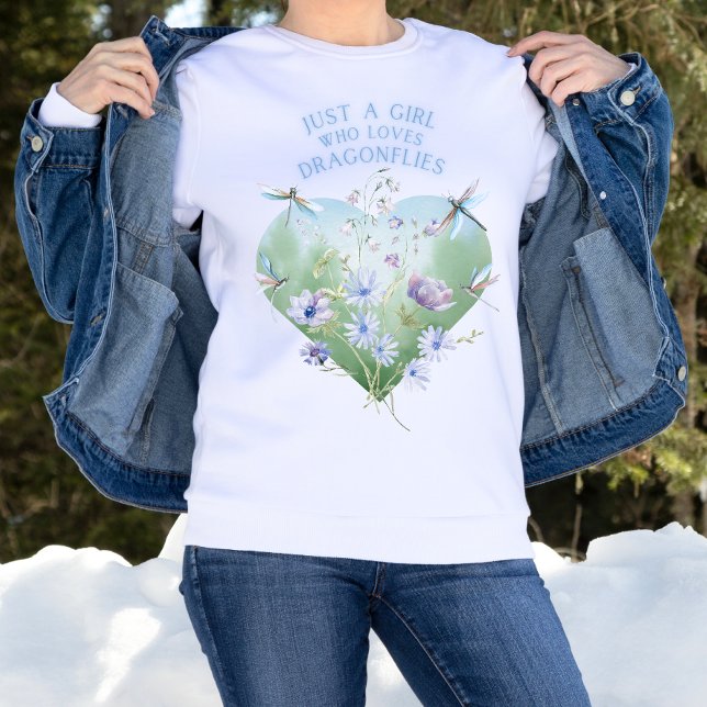 Fille qui aime les libellules Sweatshirt (Créateur téléchargé)