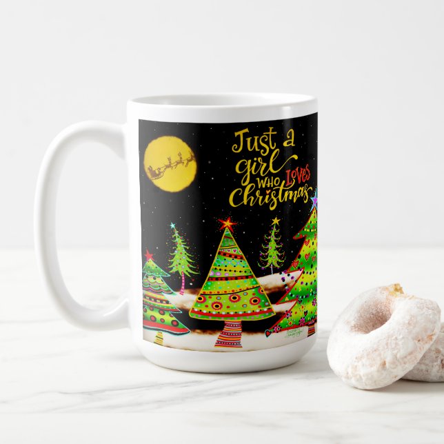 Fille qui aime Noël Inspirivity Café Mug (Avec donut)