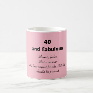 Fille rose 40e anniversaire Script Coffee Mug