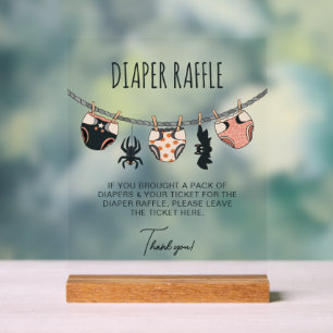 Fille rose Halloween Baby shower Déchets Raffle