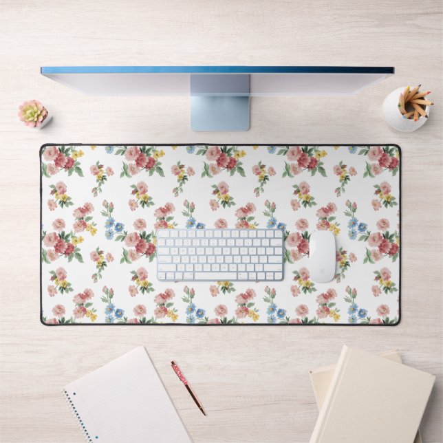 Fille rose, jaune et bleu floral (Bureau 1)