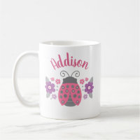 Fille rose Personnalisé Ladybug Mug