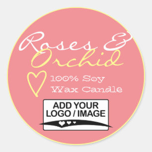 Fille rose simple bougie Étiquettes avec Logo Past