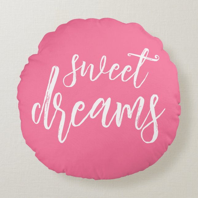 fille rose Sweet Dreams Coussin rond (Devant)